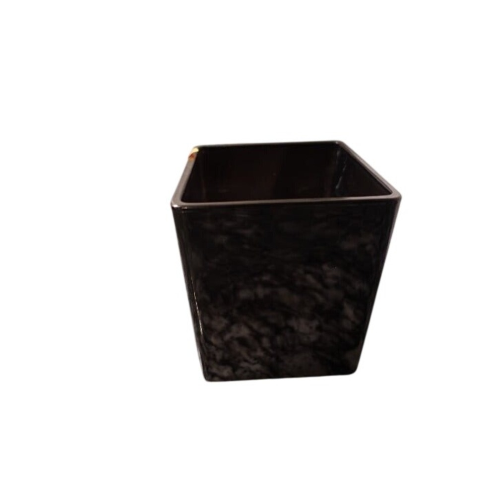 Luv Imports Smoked Black Glass Square Vase 5x4 Modern‎ Minimalist Decor